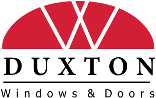 a red and black logo
