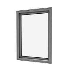 a white rectangular window with a black background