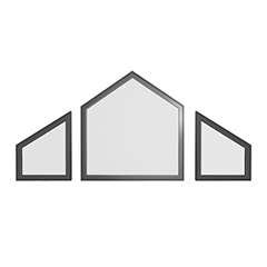 a group of black and white frames